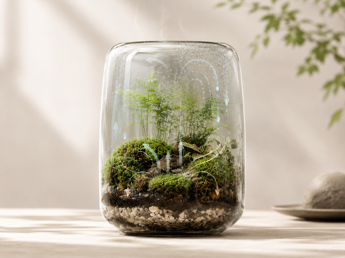 Ciclo da água num terrário fechado